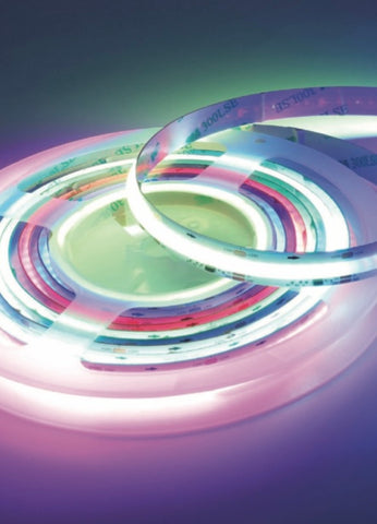 24v RGB Digital COB strip Seamless | Leading24-RGB-DIGITAL-COB | 20 w/m - 720 LEDS/m|IP20 - Leading L.E.D Ltd. Domestic and Commercial Grade LED Strip Lights.  Sales & Technical support: 02476 262 328 