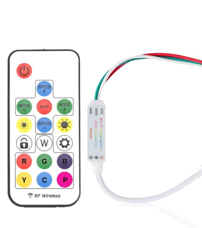 Programmed Remote & controller for RGB Digital chasing LED strip ...
