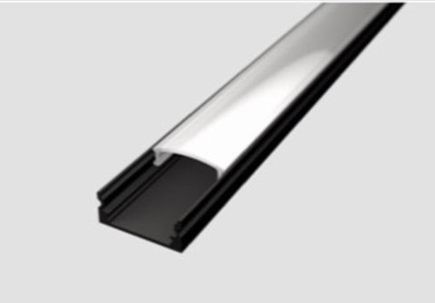 Black Surface Aluminium LED Profile + Opal Diffuser