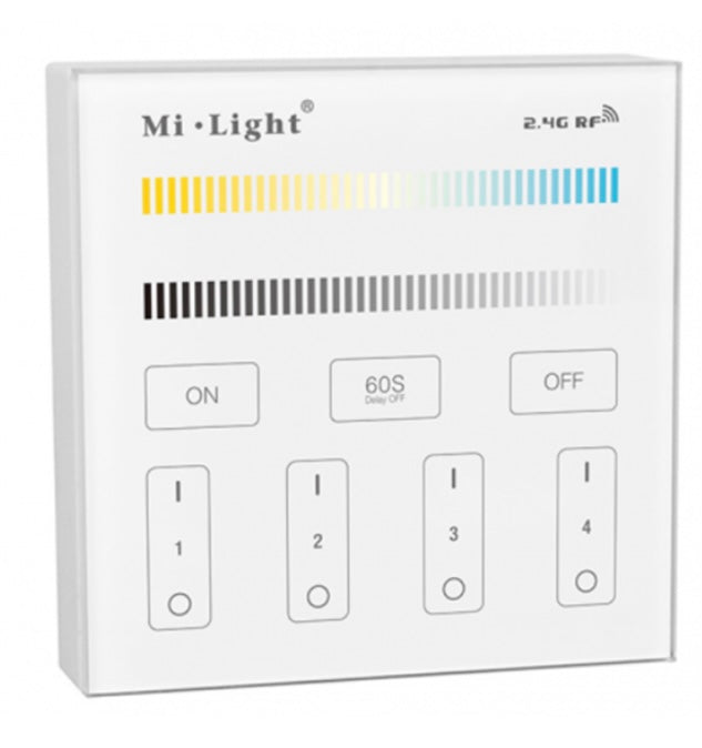 Wireless Dual white Wall controller for warm to cool white LED strip