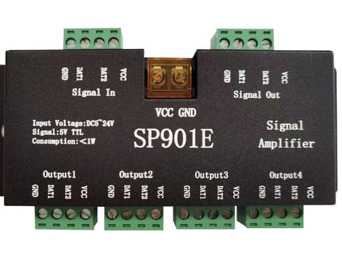 Amplifier for Pixel chasing LED strip - Leading L.E.D Ltd. Domestic and Commercial Grade LED Strip Lights.  Sales & Technical support: 02476 262 328 