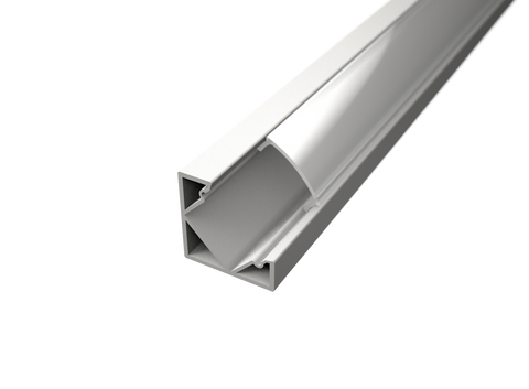 White Corner Aluminium LED Profile + Opal Diffuser                             