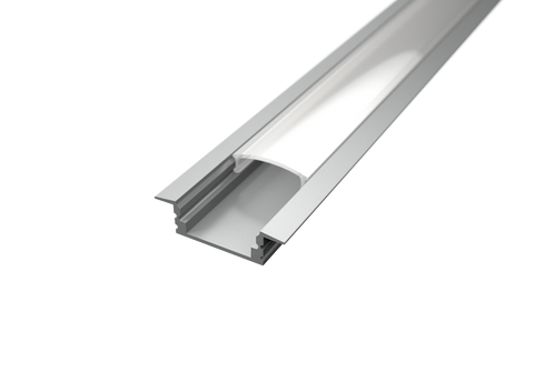 Silver recessed aluminium LED profile                    