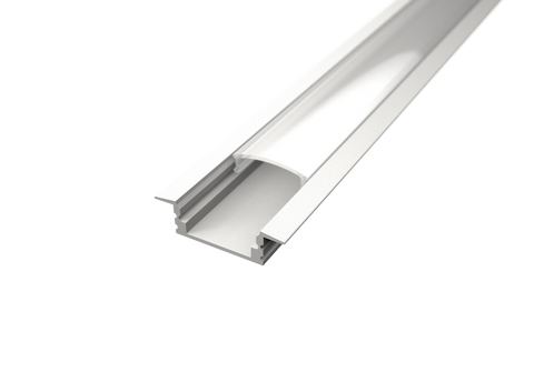 White Recessed Aluminium LED Profile + Opal Diffuser                                