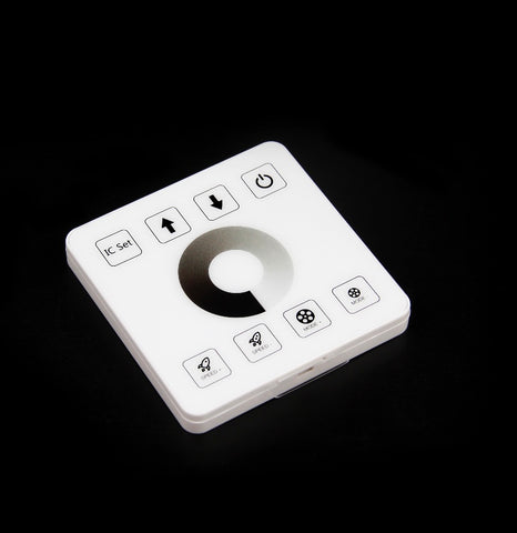 Wireless wall controller for single colour Pixel chasing LED strip