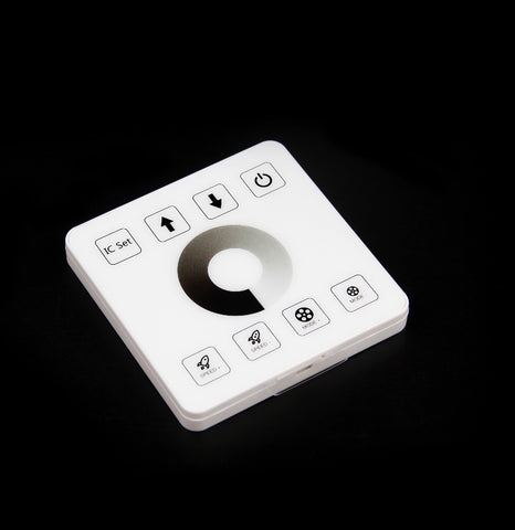 Wireless wall controller for single colour Pixel chasing LED strip - Leading L.E.D Ltd. Domestic and Commercial Grade LED Strip Lights.  Sales & Technical support: 02476 262 328 